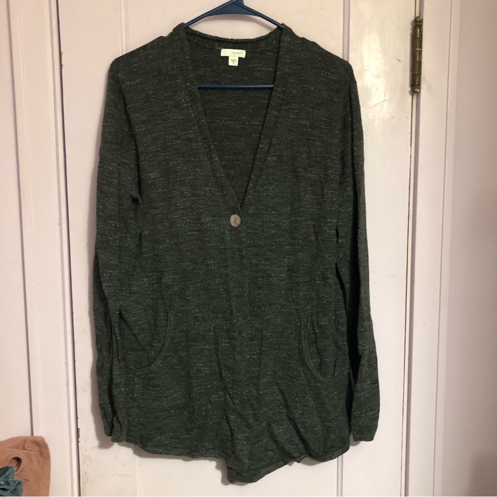 Purejill gray cardigan sweater